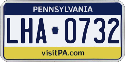 PA license plate LHA0732