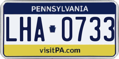 PA license plate LHA0733