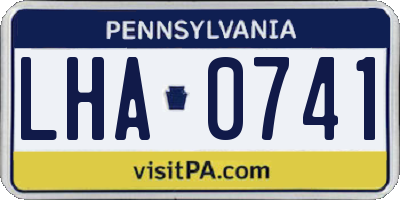 PA license plate LHA0741