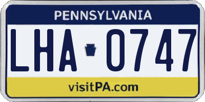PA license plate LHA0747