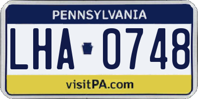 PA license plate LHA0748