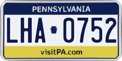 PA license plate LHA0752