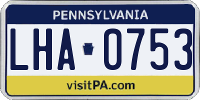 PA license plate LHA0753