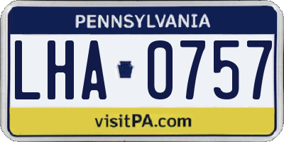 PA license plate LHA0757