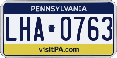 PA license plate LHA0763