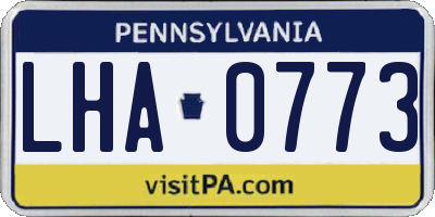 PA license plate LHA0773