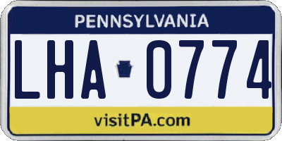 PA license plate LHA0774