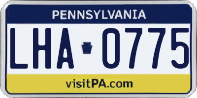 PA license plate LHA0775