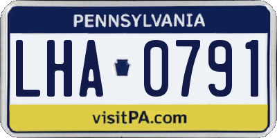 PA license plate LHA0791