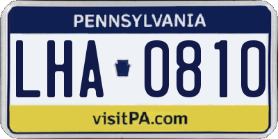 PA license plate LHA0810
