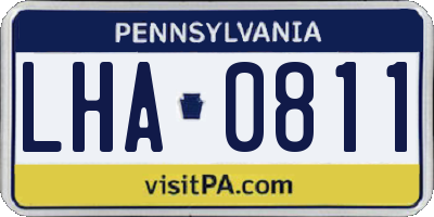 PA license plate LHA0811
