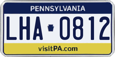 PA license plate LHA0812