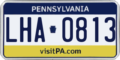 PA license plate LHA0813