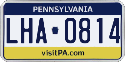 PA license plate LHA0814