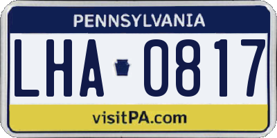 PA license plate LHA0817