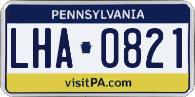 PA license plate LHA0821