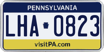 PA license plate LHA0823