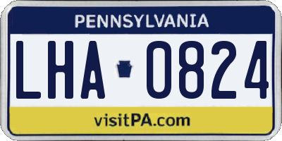 PA license plate LHA0824