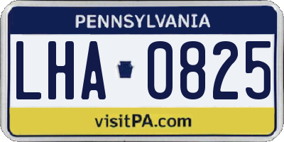 PA license plate LHA0825