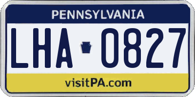 PA license plate LHA0827