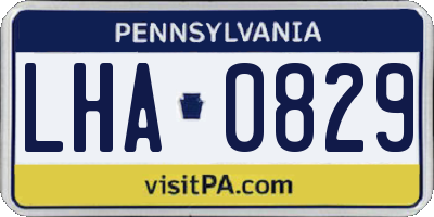 PA license plate LHA0829