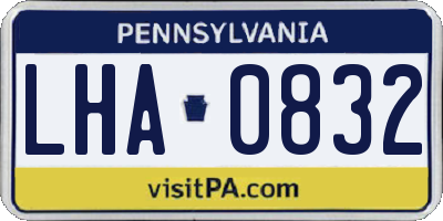PA license plate LHA0832