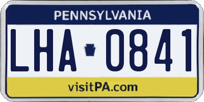 PA license plate LHA0841