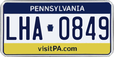 PA license plate LHA0849