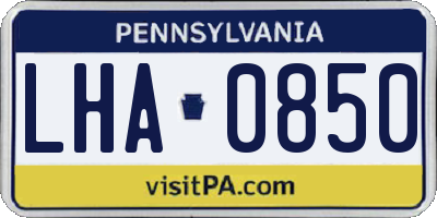 PA license plate LHA0850