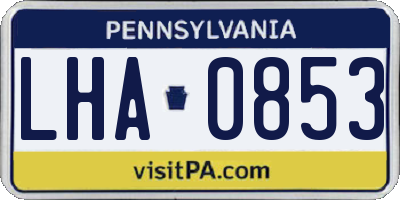PA license plate LHA0853