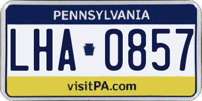 PA license plate LHA0857