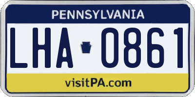 PA license plate LHA0861