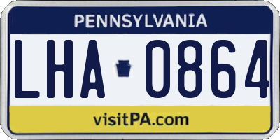 PA license plate LHA0864