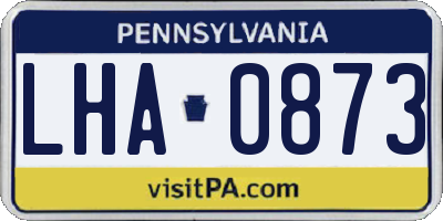PA license plate LHA0873