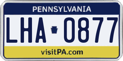 PA license plate LHA0877