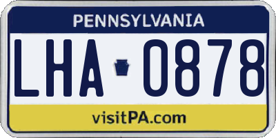 PA license plate LHA0878
