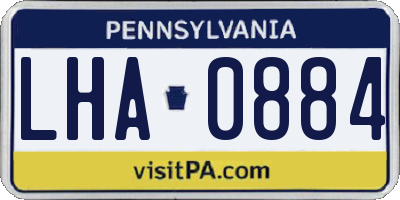 PA license plate LHA0884