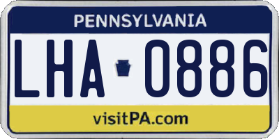 PA license plate LHA0886