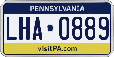 PA license plate LHA0889
