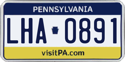 PA license plate LHA0891
