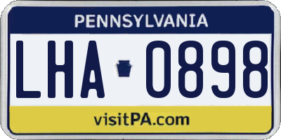 PA license plate LHA0898