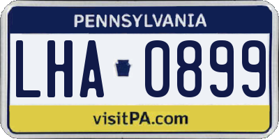 PA license plate LHA0899