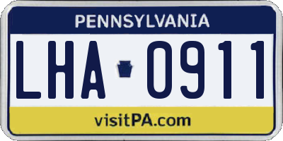 PA license plate LHA0911