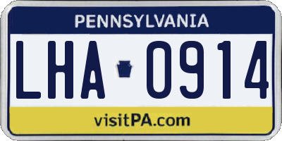 PA license plate LHA0914