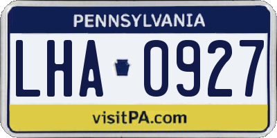 PA license plate LHA0927