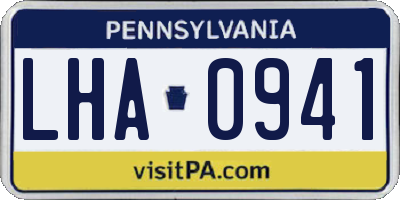 PA license plate LHA0941