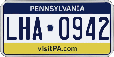 PA license plate LHA0942