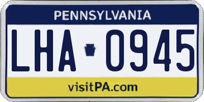 PA license plate LHA0945
