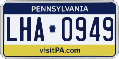 PA license plate LHA0949