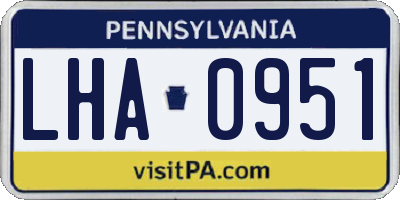 PA license plate LHA0951